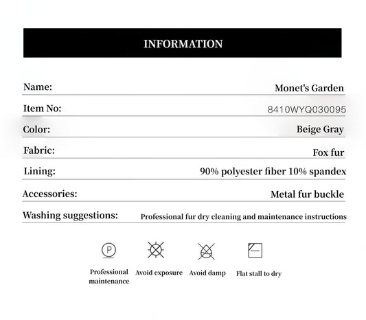 "Monet's Garden" imported high-quality fox fur V-neck spray-colored jacket