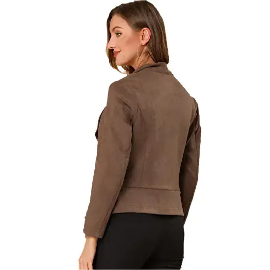 Women’s Light Brown Shearling Leather Coat-1