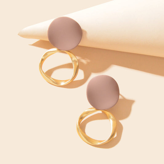 Round Dangling Stud Earrings Candy Colourful Bohemian Party Hoop Jewellery Gift-0