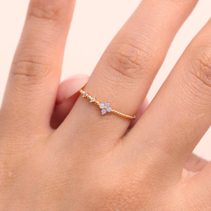 Moonstone Flower Ring-2