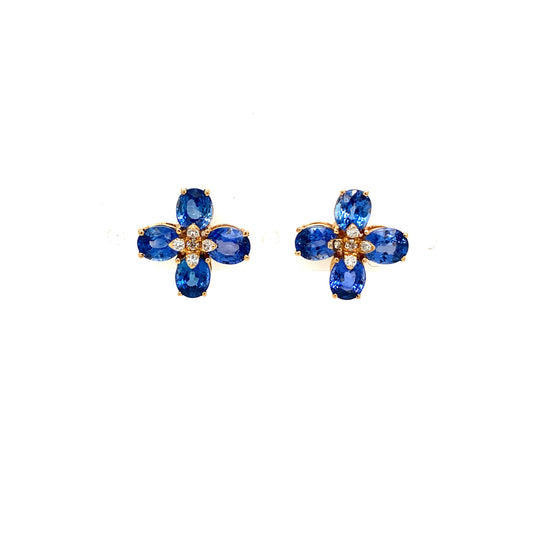 Sapphire and Diamond Earrings in 14K Yellow Gold - KGT 31836