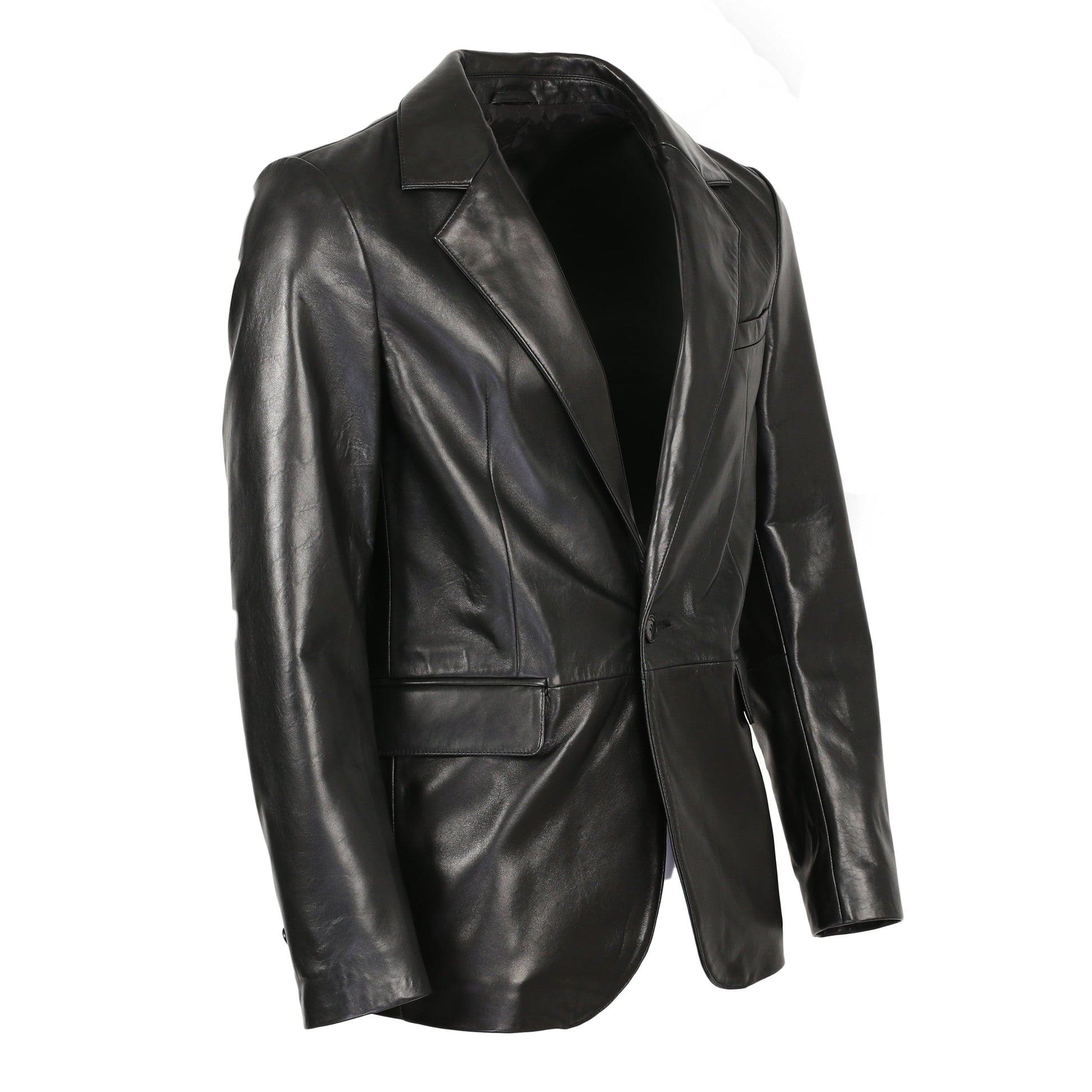 Maximus Mens New Zealand 1 Button Leather Blazer-1