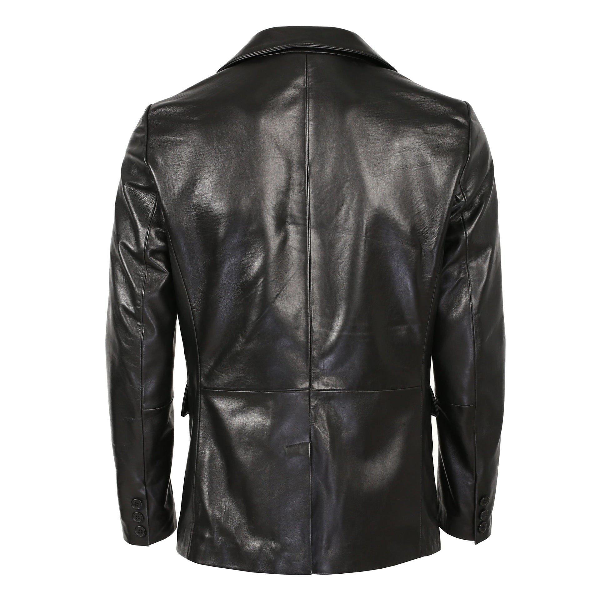Maximus Mens New Zealand 1 Button Leather Blazer-3