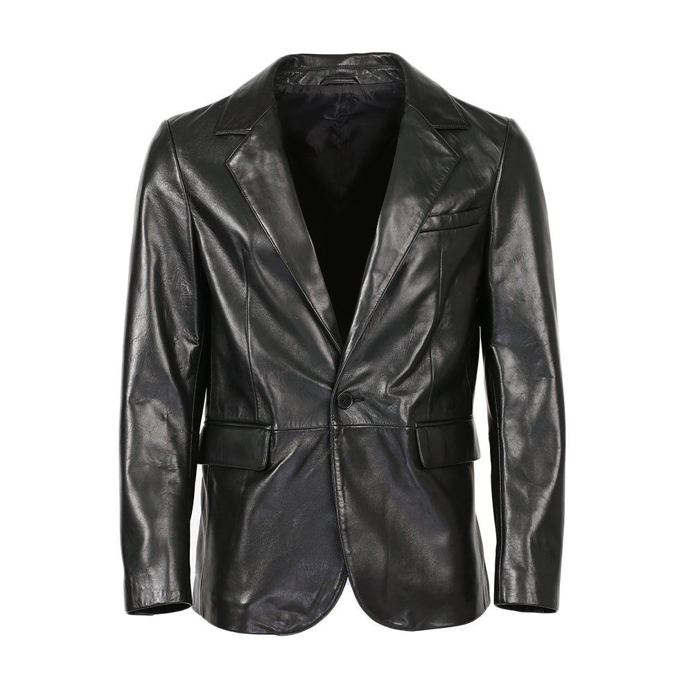 Maximus Mens New Zealand 1 Button Leather Blazer-0