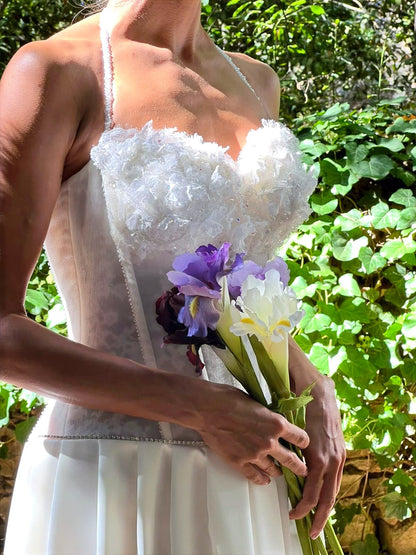 Crystal Beaded Sweetheart Bodice Corset Wedding Gown-2