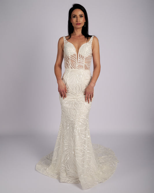 Amaryllis Hand Crystal Beaded Bridal Gown