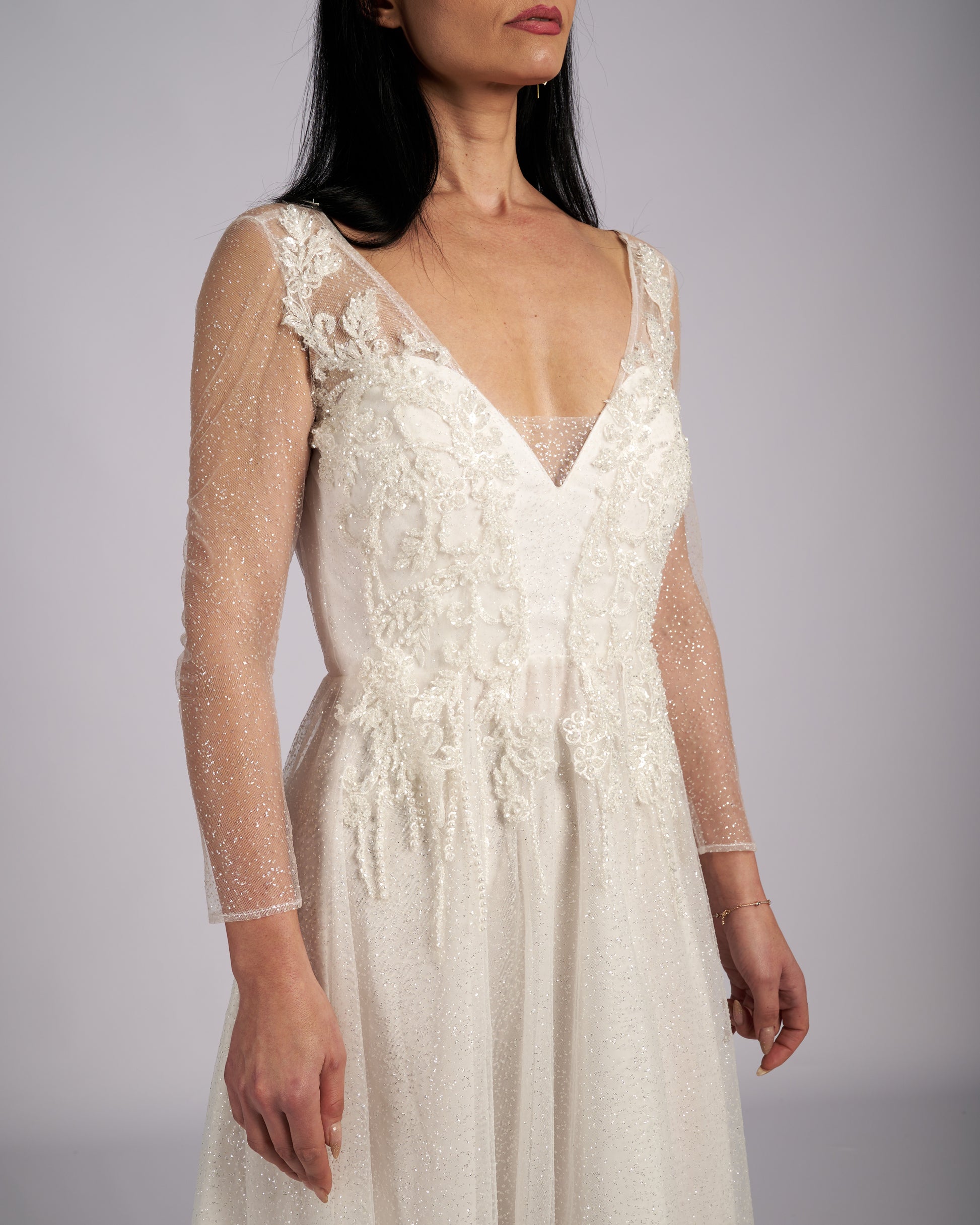 Fairy Rhinestone Glitter Tulle Bridal GownWedding Dress-1