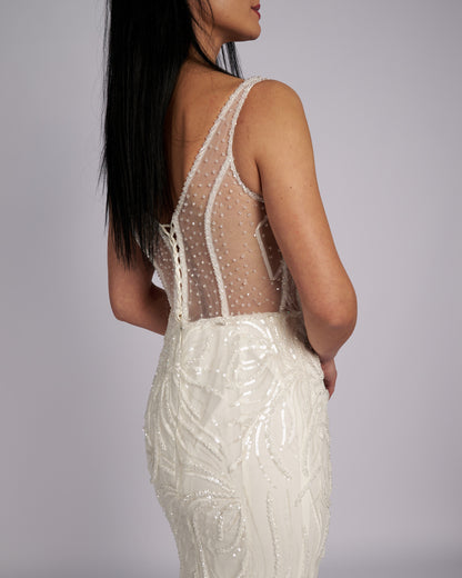 Amaryllis Hand Crystal Beaded Bridal Gown
