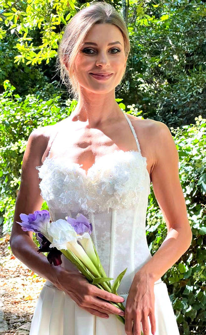 Crystal Beaded Sweetheart Bodice Corset Wedding Gown-1