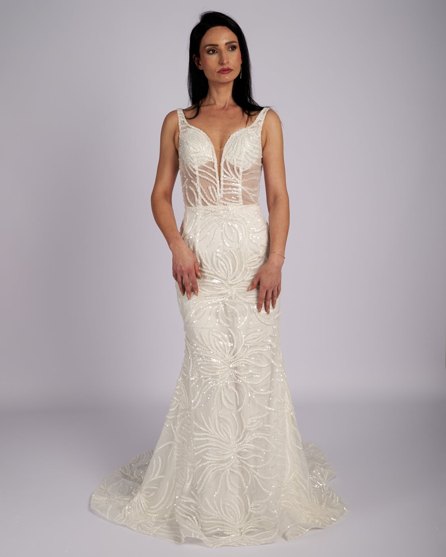 Amaryllis Hand Crystal Beaded Wedding Dress-2