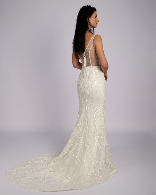 Amaryllis Hand Crystal Beaded Bridal Gown