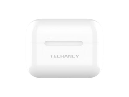 Techancy Auriculares TWS KP2713 Bluetooth 5.4 true wireless USB-C 4h de autonomia ligação estável 9m cor branca