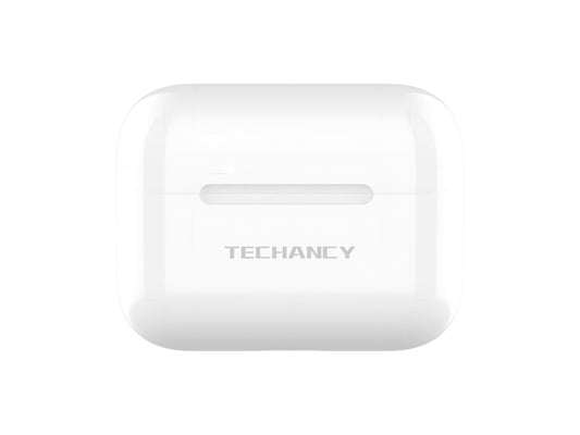 Techancy Auriculares TWS KP2713 Bluetooth 5.4 true wireless USB-C 4h de autonomia ligação estável 9m cor branca