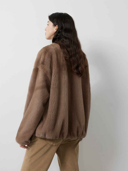 Louvre Mink V-Neck Jacket-1