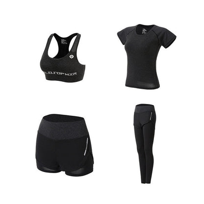 5Pcs Women's Yoga Sets Outdoor Running Yoga Quick Dry