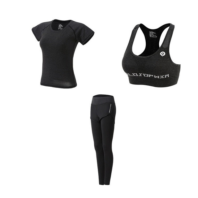 5Pcs Women's Yoga Sets Outdoor Running Yoga Quick Dry